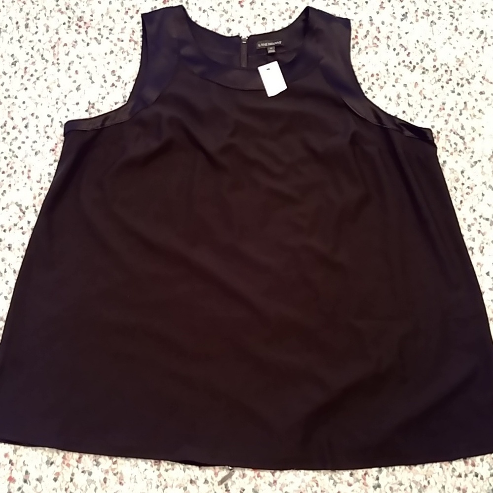 Lane Bryant Black Sleeveless Zip Back Top size 24